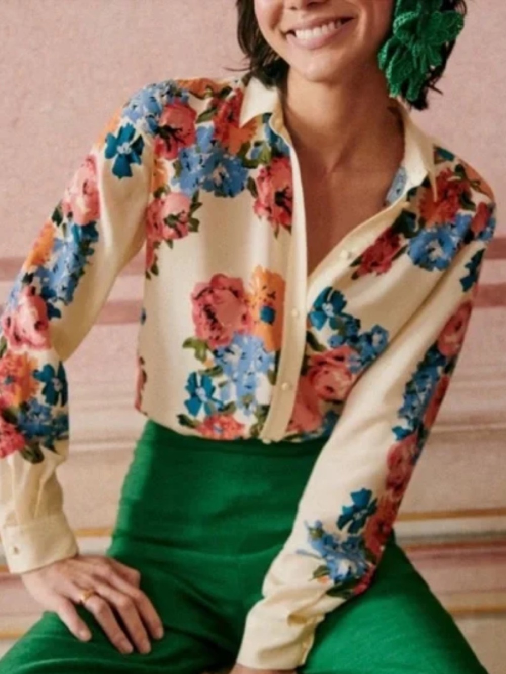 Sezane Anouk Silk Blouse